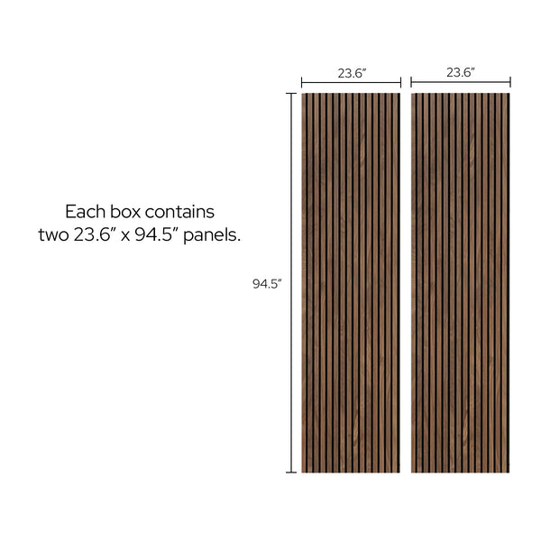 Natural Walnut Acoustic Slat Panels 94.5"