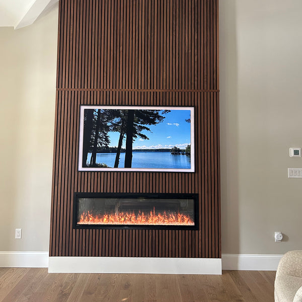 Natural Walnut Acoustic Slat Panels 94.5"
