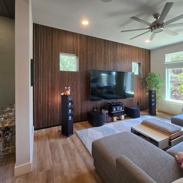 Natural Walnut Acoustic Slat Panels 118"