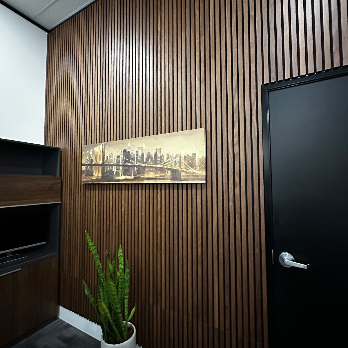 Natural Walnut Acoustic Slat Panel 94.5" Sample – LuxeWall