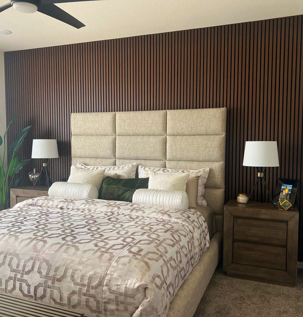 Natural Walnut Acoustic Slat Panels 94.5"
