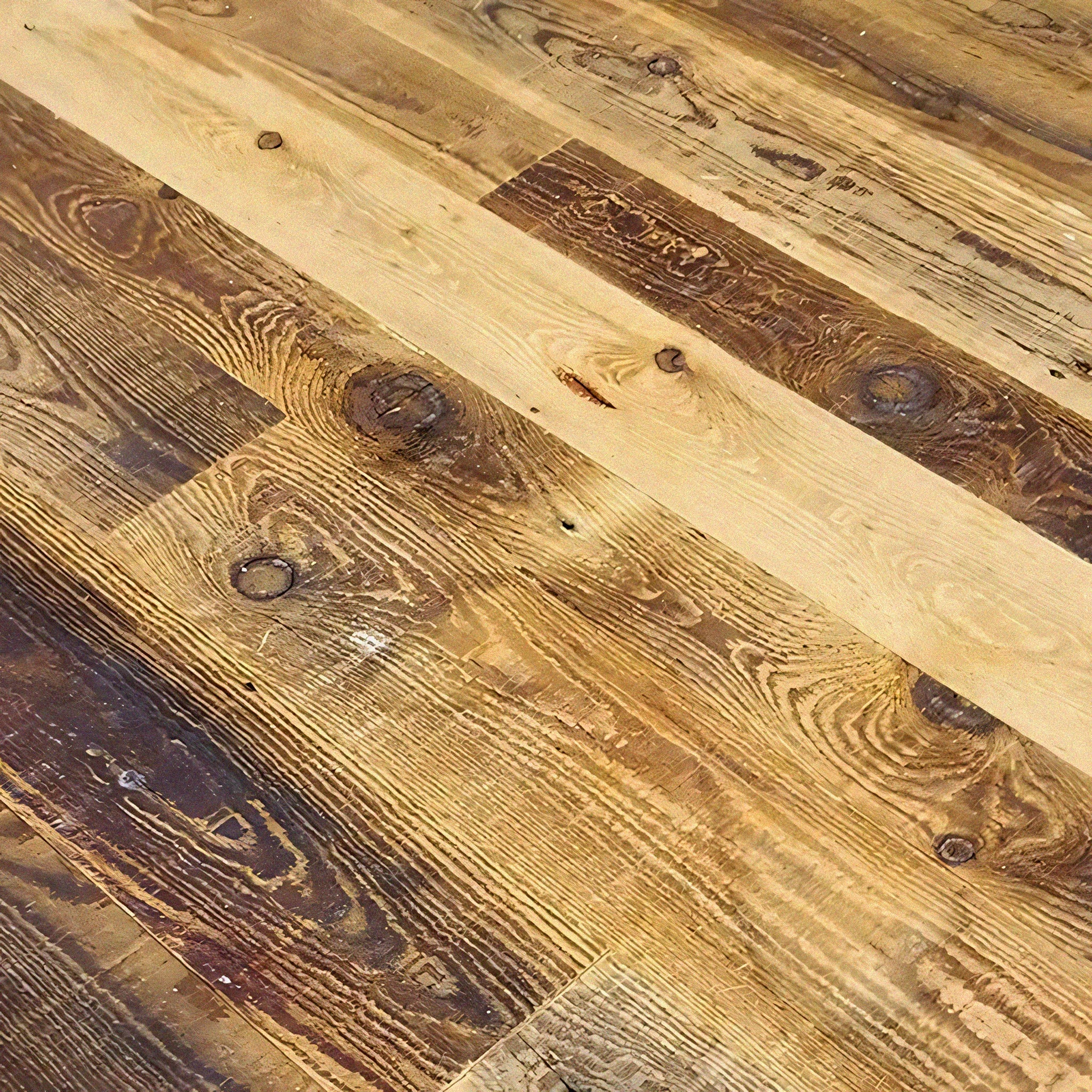 Reclaimed Pine Random Width Self-Stick Wall Planks