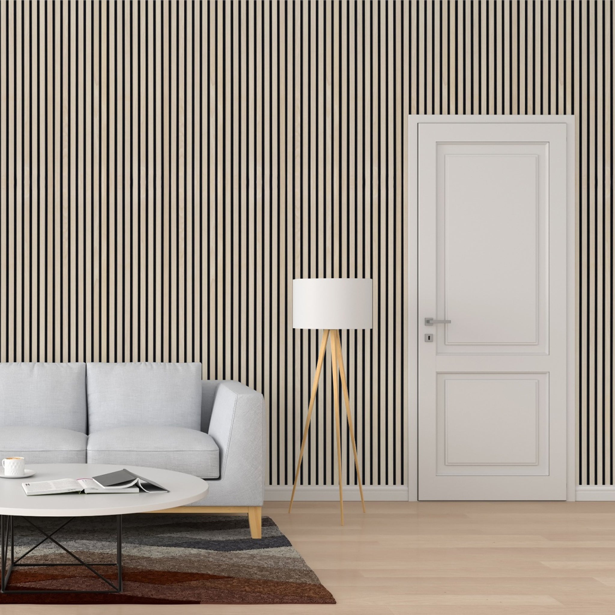 Unfinished Oak Acoustic Slat Panels