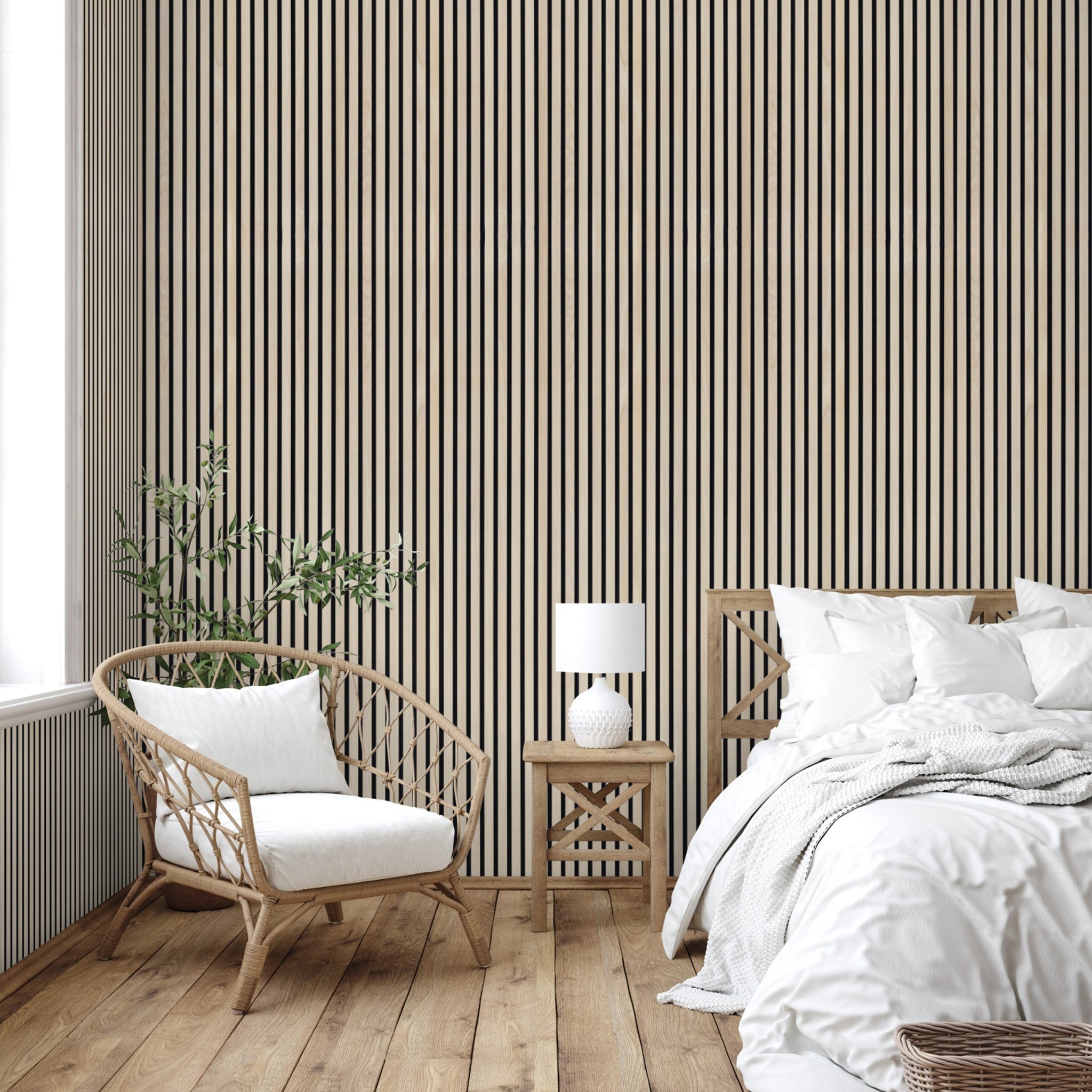 Unfinished Oak Acoustic Slat Panels