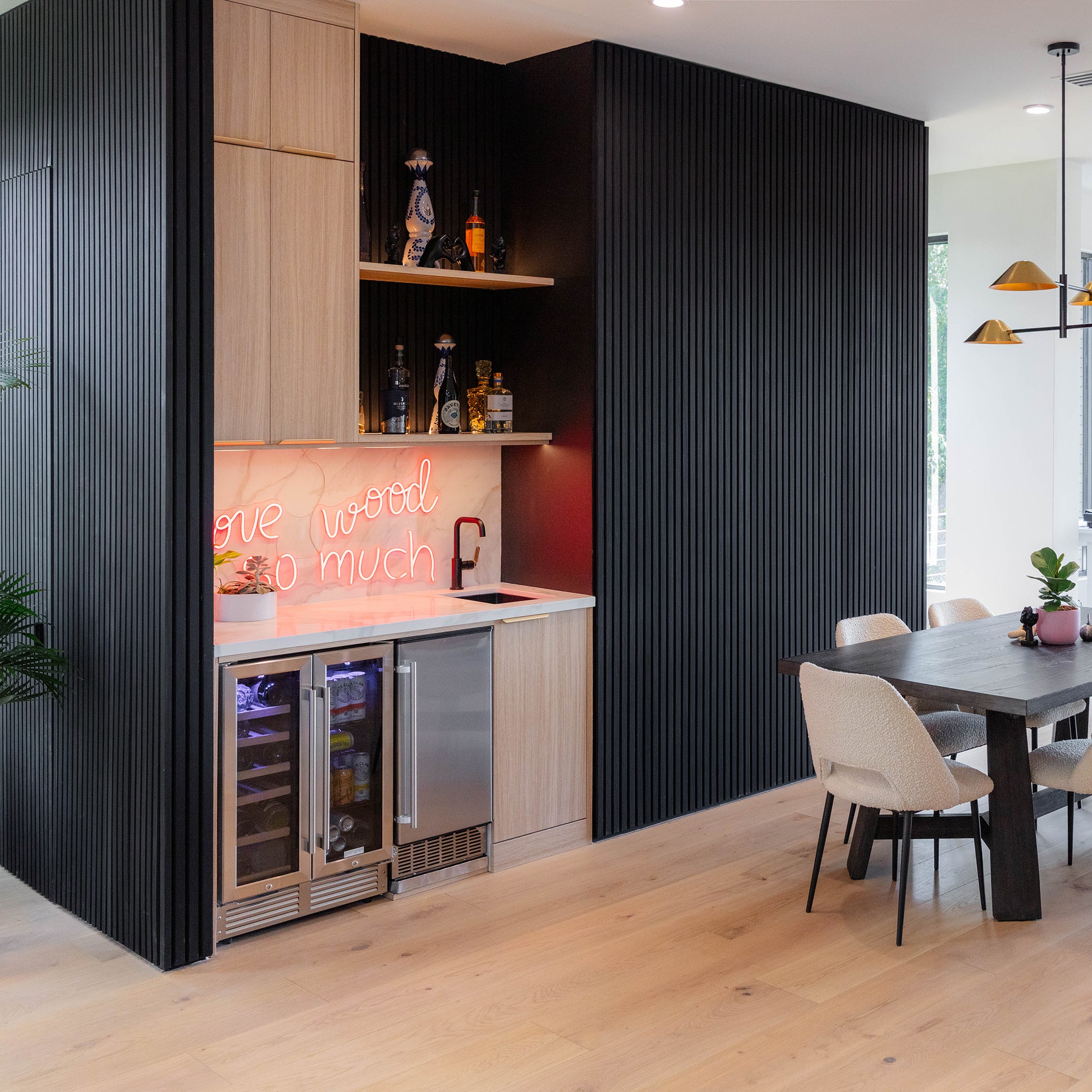 Noir White Oak Acoustic Slat Panels 94.5" or 120" Length