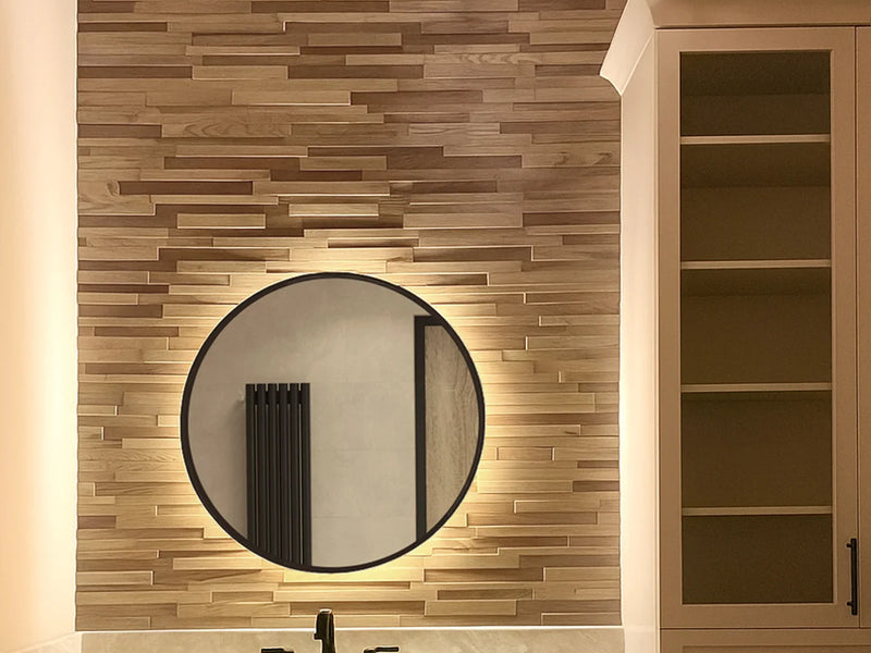 Natural Oak 3D Stacked Wall Panels