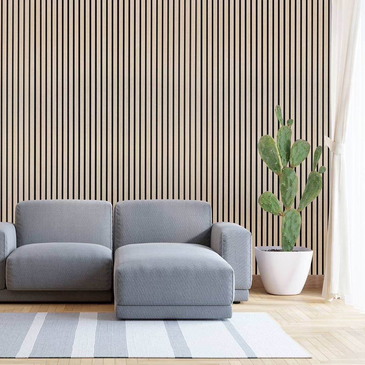 Parchment Oak Acoustic Slat Panels