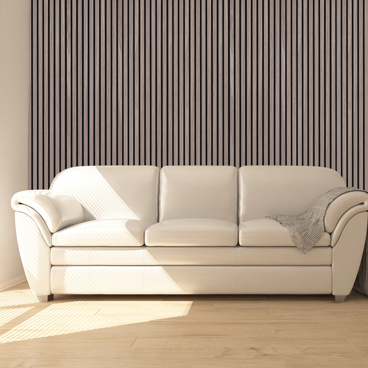 Leather Oak Acoustic Slat Panels