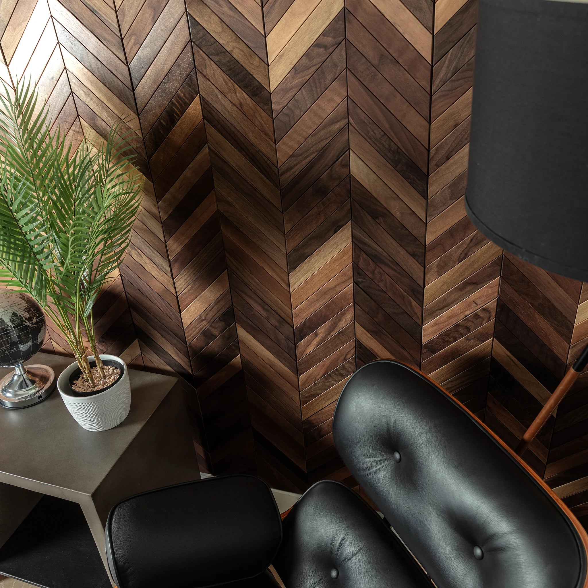 Natural Walnut Chevron Panels