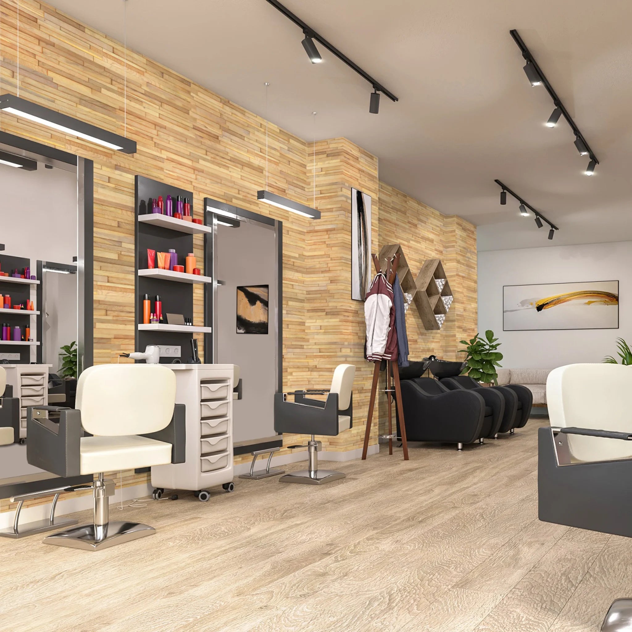 Natural Oak 3D Stacked Wall Panels