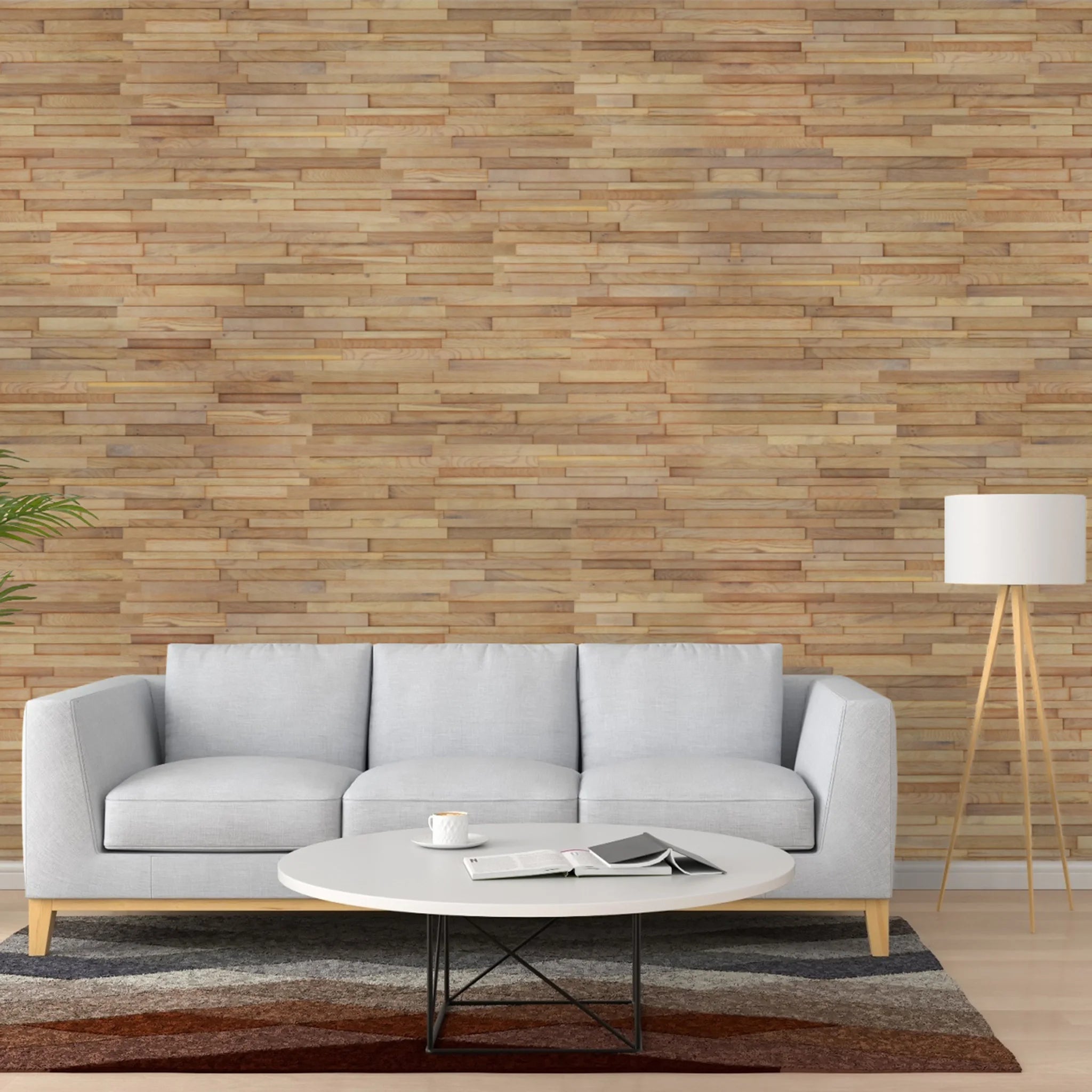 Natural Oak 3D Stacked Wall Panels