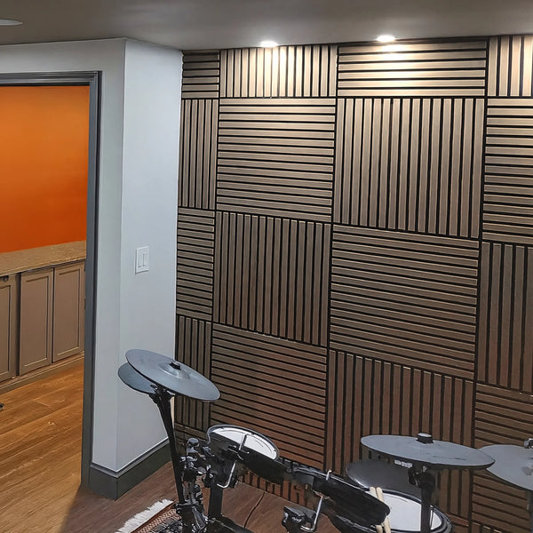 Toasted Walnut Acoustic Slat Tiles 23.6"