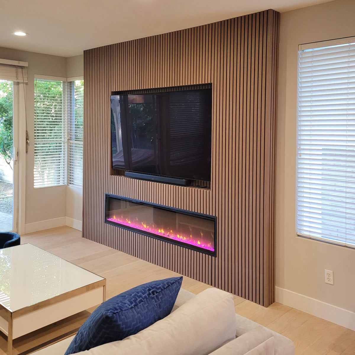Warm Oak Acoustic Slat Panels