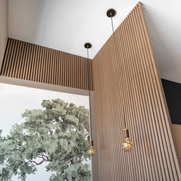Warm Oak Acoustic Slat Panels 120"
