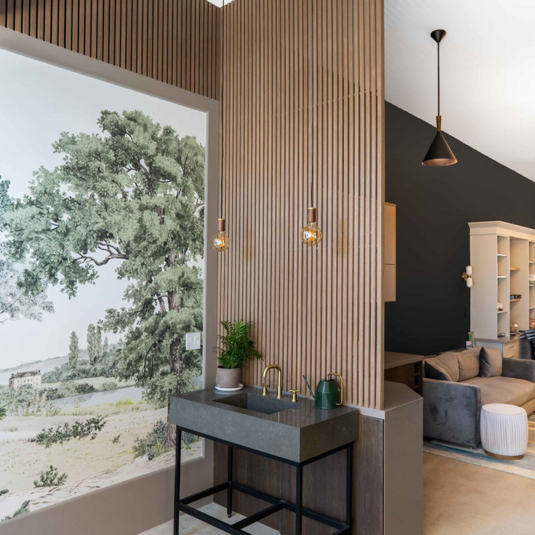 Warm Oak Acoustic Slat Panels